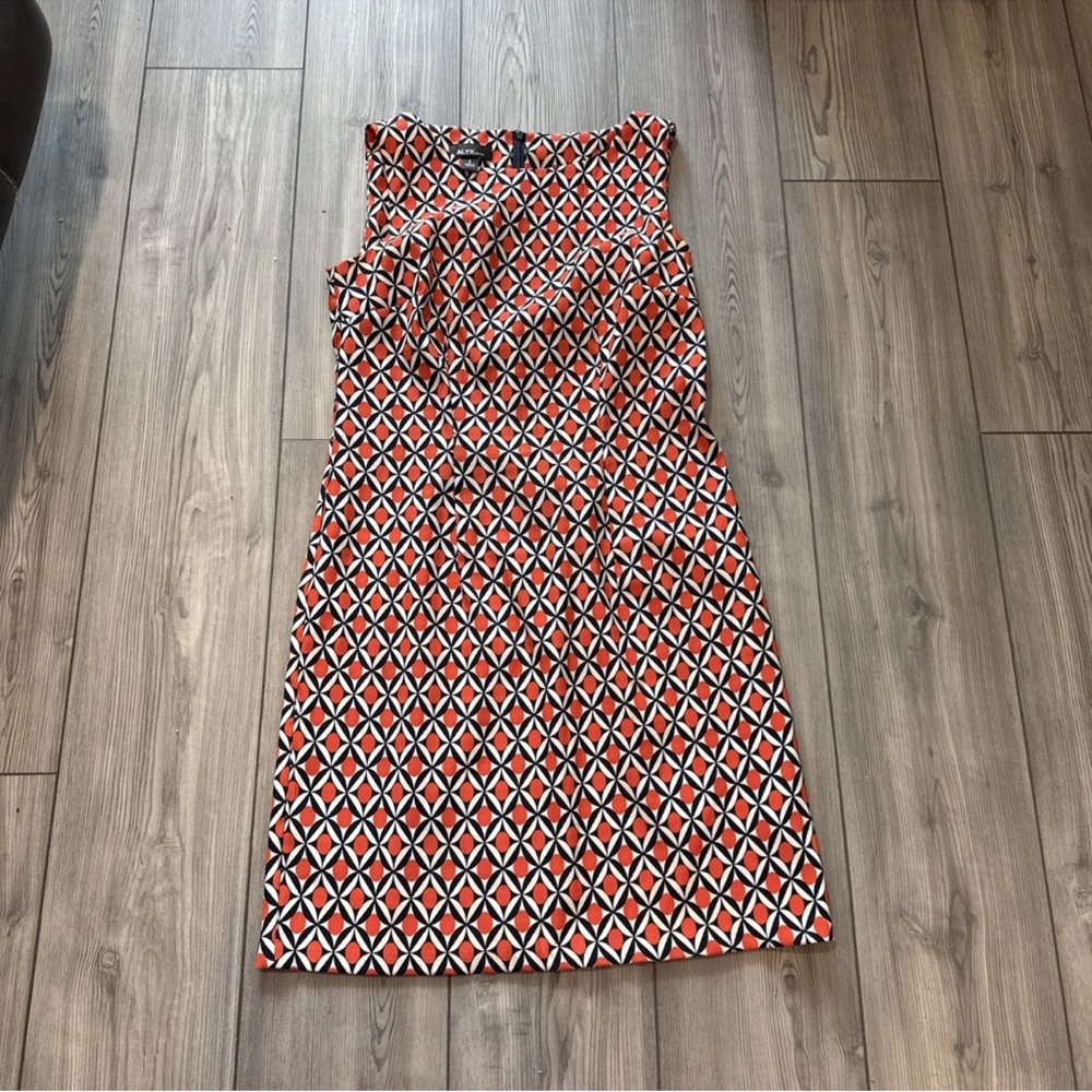 Alyx Red white and blue geometric pattern dress.  Size 6